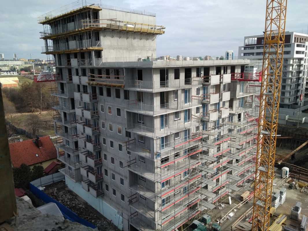 Postępy prac na budynkach A, B, C - Paderewskiego Park